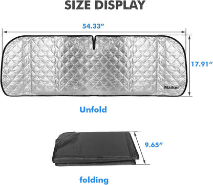 6-Layer Windshield Sun Shade Compatible with 2007-2018 Jeep Wrangler JK 2018-2025 Jeep Wrangler JL JLU & 2020-2025 Gladiator JT, Heat Shield Sun Visor for UV Ray, Foldable Windshield Cover Sun Shade with Storage Bag