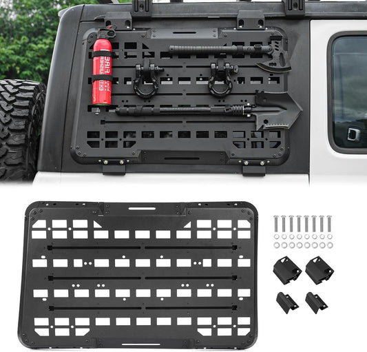 Rear Window Molle Storage Panel Flank Kit, Heavy Duty Protective Decoration Compatible with 2018-2024 Jeep wrangler JL 4-Door, Compatible with Passenger side