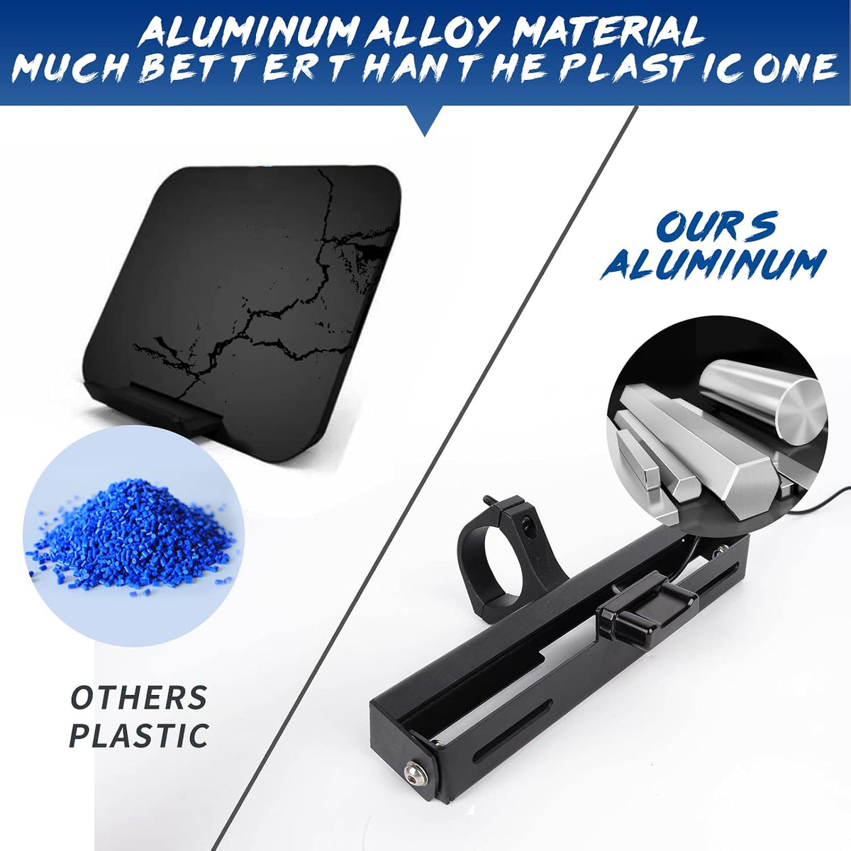 Maiker Aluminum UTV License Plate Frame with Light Compatible with Polaris Pioneer Talon Can-Am Maverick X3 Kawasaki Arctic Cat Wildcat fits 1.75-2 Inch Roll Cage Bars