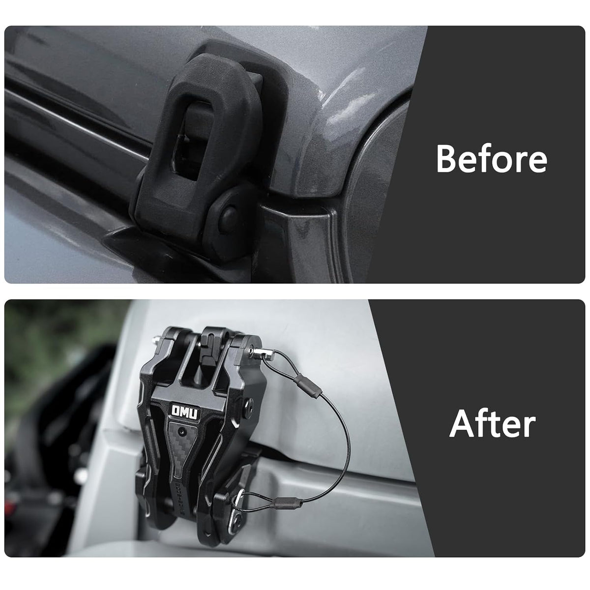 OMU Genesis Series Heavy-Duty Hood Catch Hood Lock Upgrade for 2018-2026 Jeep Wrangler JL and 2020-2026 Gladiator JT Models