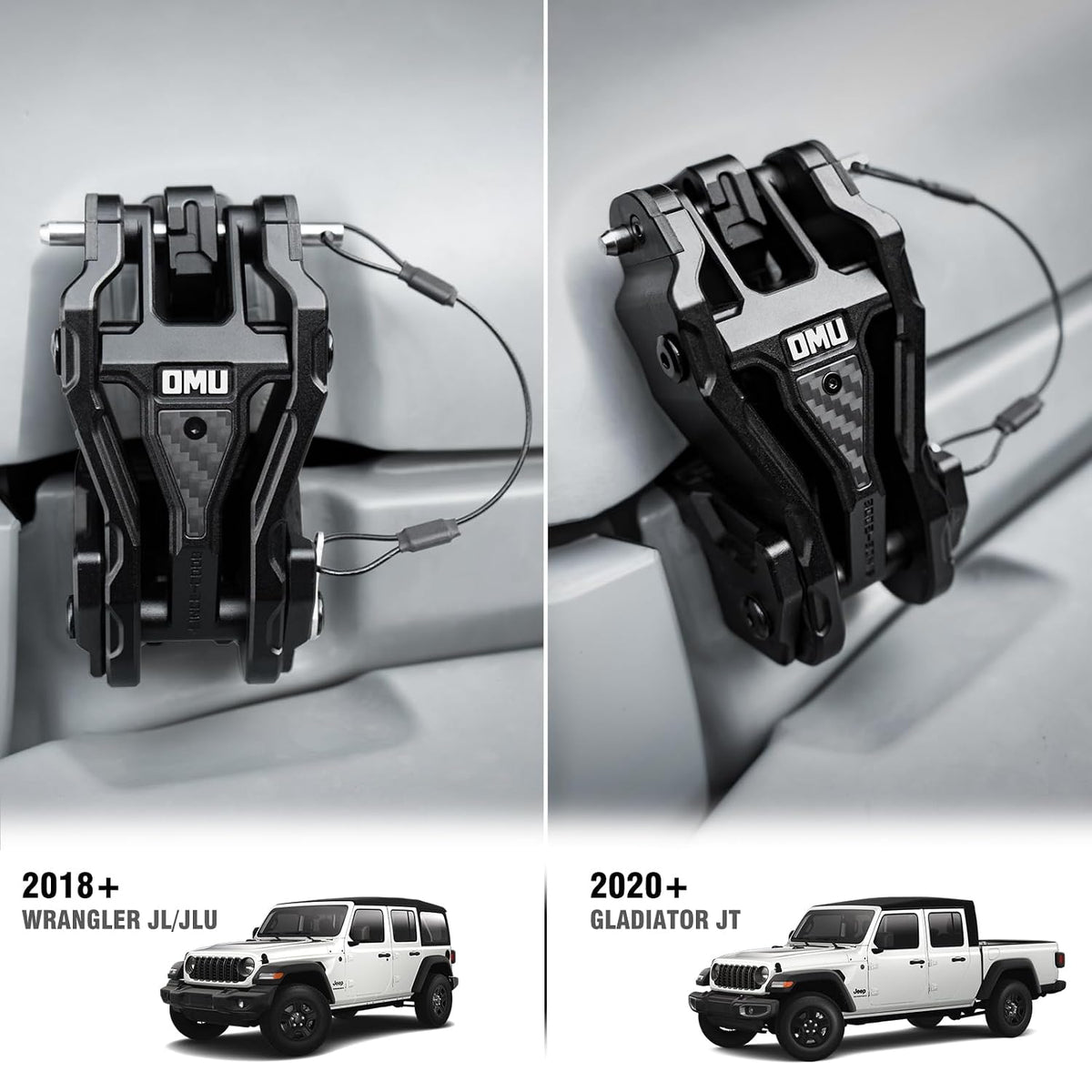 OMU Genesis Series Heavy-Duty Hood Catch Hood Lock Upgrade for 2018-2026 Jeep Wrangler JL and 2020-2026 Gladiator JT Models