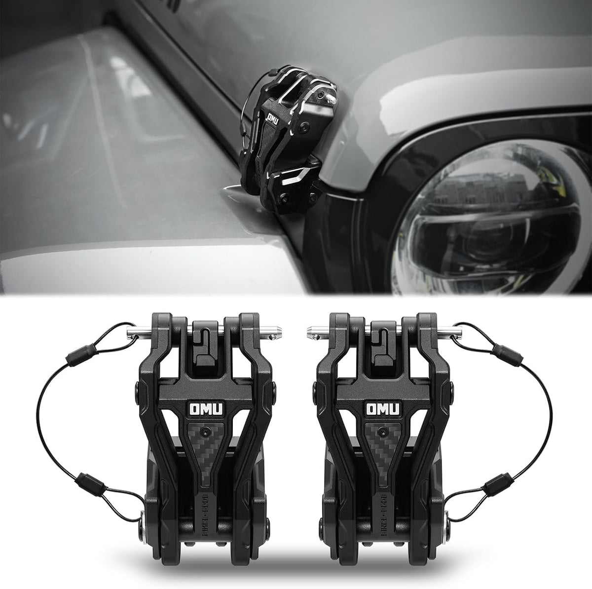 OMU Genesis Series Heavy-Duty Hood Catch Hood Lock Upgrade for 2018-2026 Jeep Wrangler JL and 2020-2026 Gladiator JT Models
