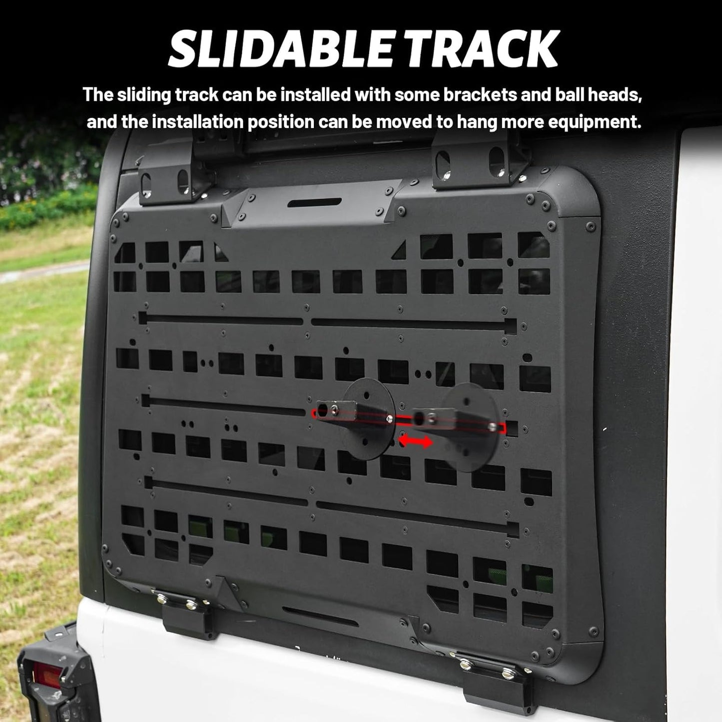 Rear Window Molle Storage Panel Flank Kit, Heavy Duty Protective Decoration Compatible with 2018-2024 Jeep wrangler JL 4-Door, Compatible with Passenger side