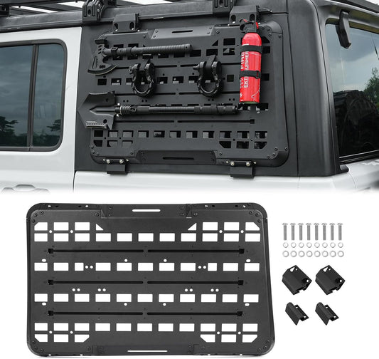 Multifunctional Rear Window Molle Storage Panel Flank Kit, Heavy Duty Protective Decoration Compatible with 2018-2024 Jeep Wrangler JL 4-Door, Compatible with Driver Side