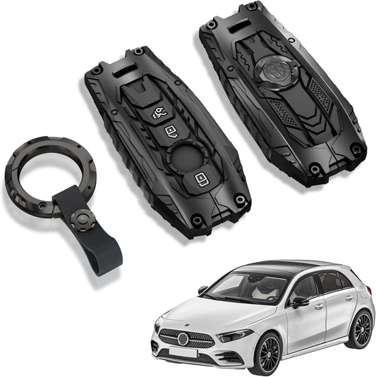 Car Key Case Battery Compartment 3 Buttons Key Case Compatible with Mercedes Benz E Class C300 CLA GLB CLS580 GLE Class C43 GLC300 2016-2023 2024 Series