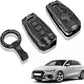 Metal Key Fob Case, Zinc Alloy Keyring Compatible with Audi A1 A3 A4 A6 S3 S4 S6 Q3 Q5 Q7 TT RS4 RS6 R8 Car Key Case