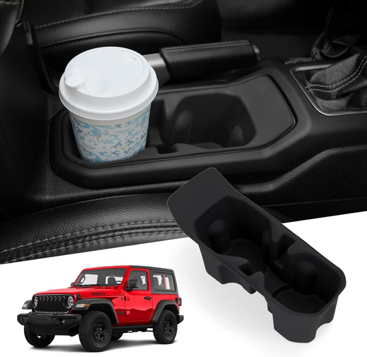 MAIKER Cup Holder Coaster Compatible with 2018-2024 Jeep Wrangler JL JLU 4XE & 2020-2024 Gladiator JT 2/4 Door, Silicone Cup Holder Mat Pad Insert CupHolder Liner