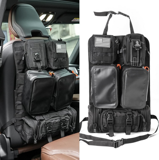 MAIKER Seat Tactical Bag with 2-piece Waterproof Bag Style 3-piece Universal Tactical Car Seat Back Organizer Vehicle Storage Bag with Multi-Pocket