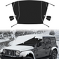 Guina Windshield & Front Side Window Cover Compatible wirh Jeep Wrangle JL JT 18-24, 600D Oxford Cloth Windshield Cover with Mirror Cover for Sun, Rain, Sand, Dust, Leaves, Branches Protection