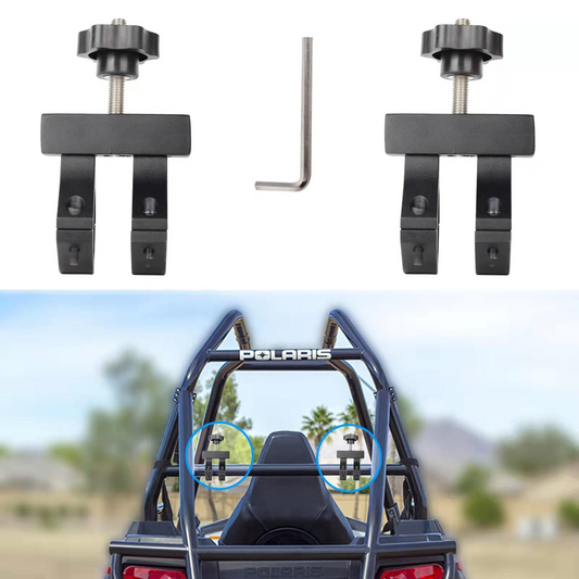 MAIKER UTV ATV High-Lift Jack Tube Mount for 1.75"-2" Roll Bar Adjustable Black Double Bracket Compatible with Polaris Ranger 1000 XP Turbo Can Am Maverick