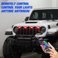MAIKER RGB LED Grille Lights Compatible with 2024-2025 Jeep Wrangler JL JLU JT Original Factory Grille, 4PCS RGB Adjustable Atmosphere Exterior Grill Lights Remote APP Control