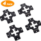 MAIKER 4 E-Track Tie Down Mini Trailer Plates Heavy Duty Black Steel with Horizontal & Vertical Slots for for E-Track Ratchet/Cam Straps Trucks Vans Trailers Boats Pickups