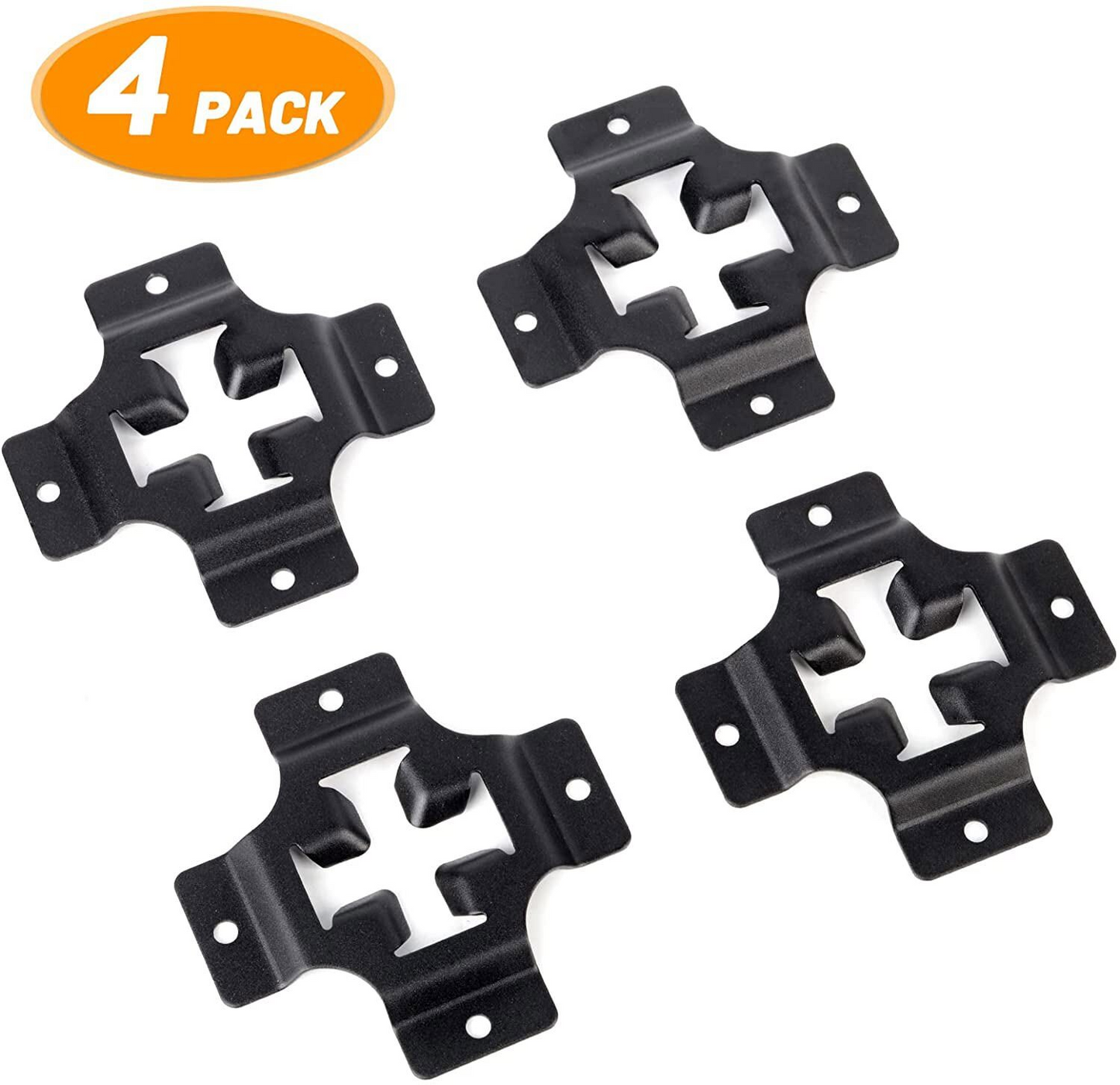 MAIKER 4 E-Track Tie Down Mini Trailer Plates Heavy Duty Black Steel with Horizontal & Vertical Slots for for E-Track Ratchet/Cam Straps Trucks Vans Trailers Boats Pickups