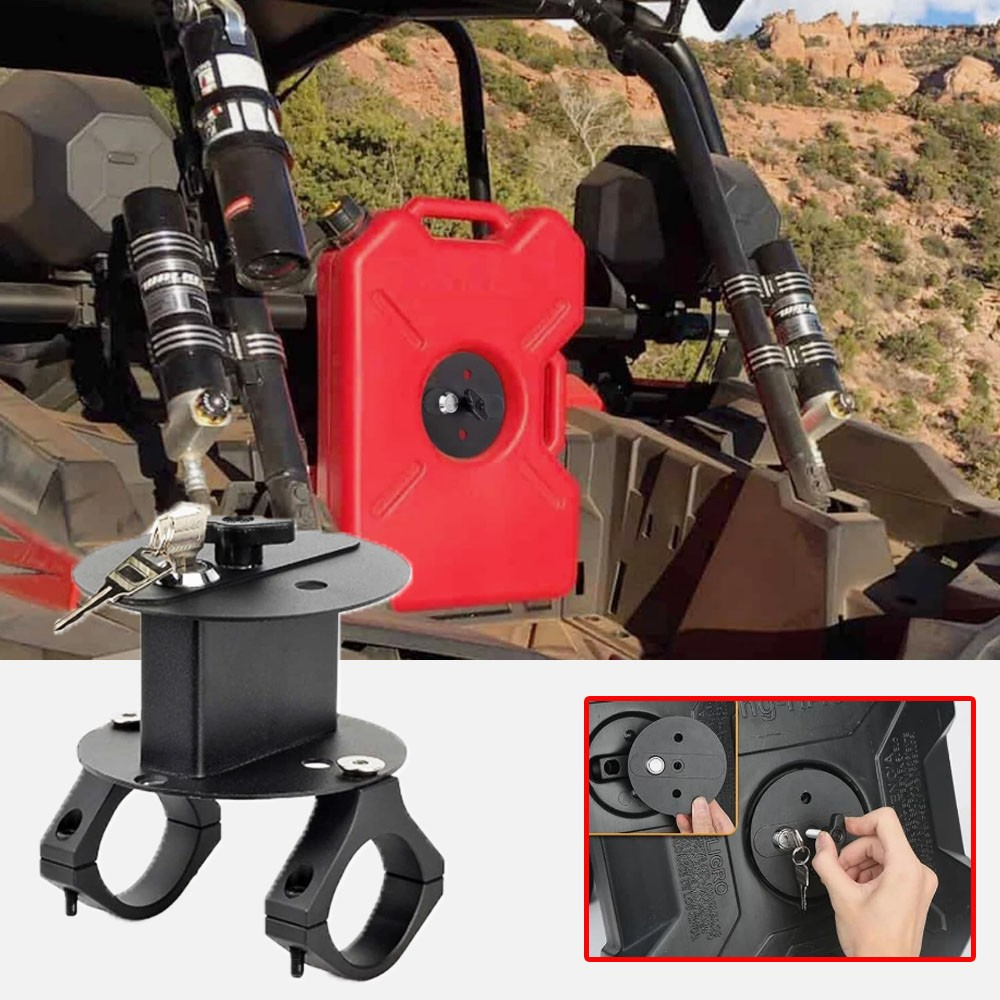 UTV ATV Metal Water Tank Mount with Lock & Key, Water Tank Bracket Compatible with Polaris RZR Pioneer Yamaha Can Am Maverick X3