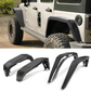 MAIKER Cobra Style Fender Flares Compatible with 2007-2018 Jeep Wrangler JK 2/4 Doors, Off-Road Mud Guards Wheel Flares Liner Set (4PCS Front & Rear Aluminum Fenders)