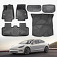 All-Weather TPE Floor Mats for Tesla Model Y 2021-2022 - Waterproof, Anti-Slip, Full Coverage Car Floor Liners 6 PCS set