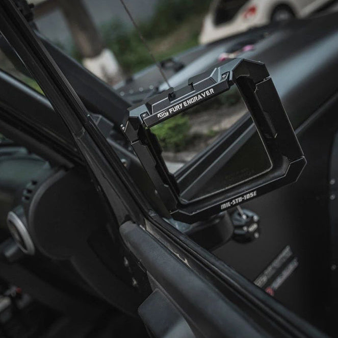 Awaken Series Aluminum Rearview Mirror Rain Shield Frame(07-18 Jeep Wrangler JK)