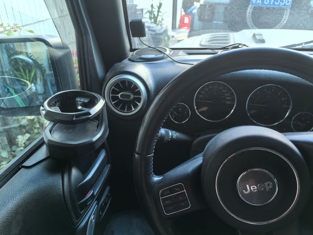 2 Pack Carbon Fiber Pattern Door Cup Holder Right & Left Side (07+ Jeep Wrangler JK)