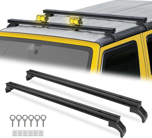 Roof Rack Cross for 2007-2018 Jeep Wrangler JK JKU (Only for Hard Top), Roof Rail Crossbars Cargo Carrier Rooftop Luggage Rack Crossbar