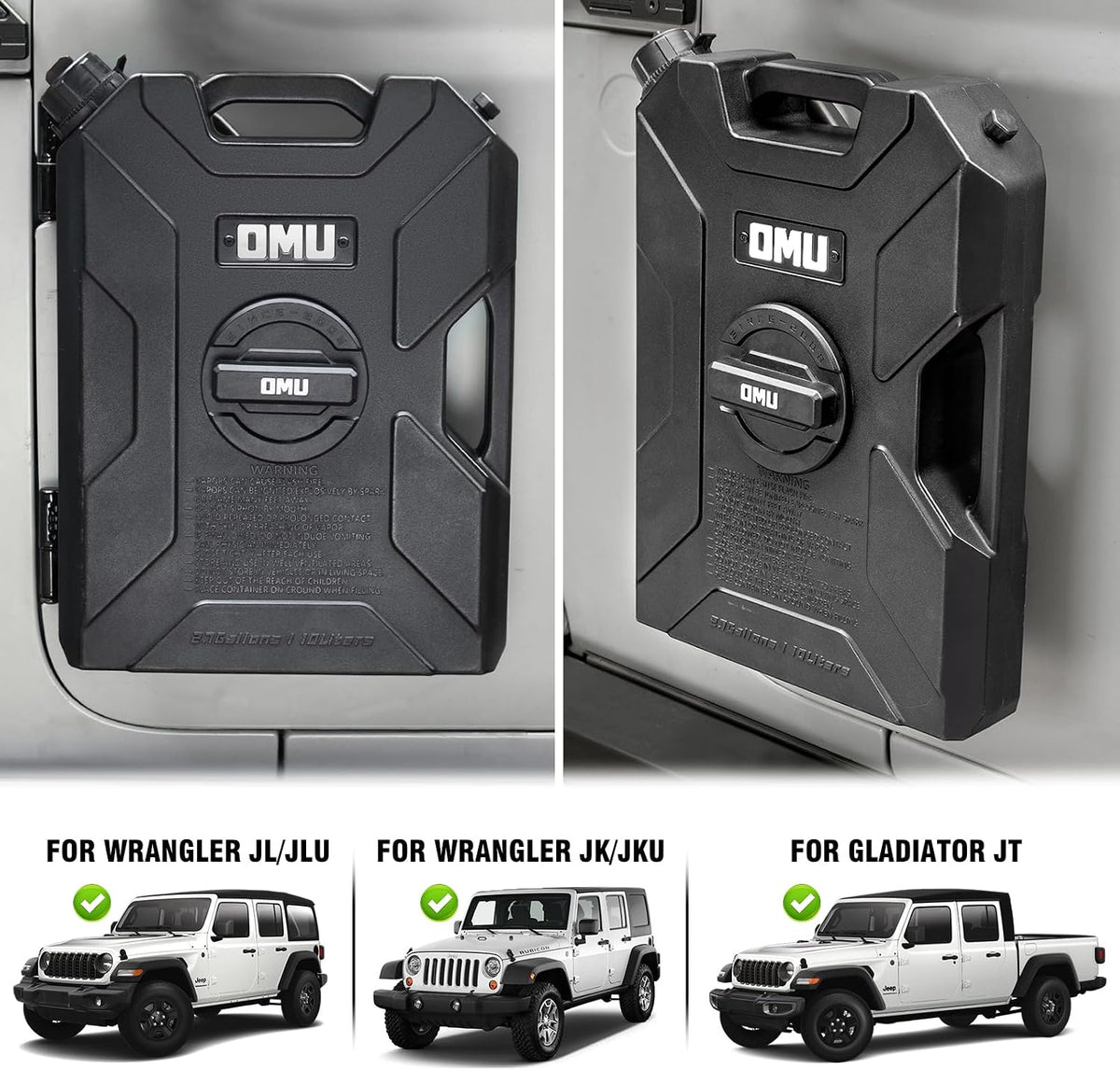 Door Hinge Gasoline Container and Mount for 2007-2026 Jeep wrangler JK JL JT