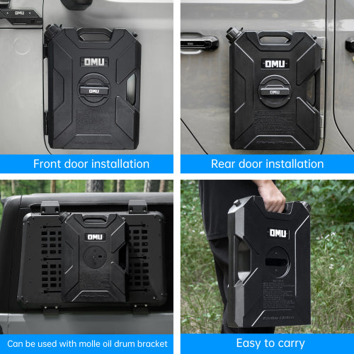 Door Hinge Gasoline Container and Mount for 2007-2026 Jeep wrangler JK JL JT