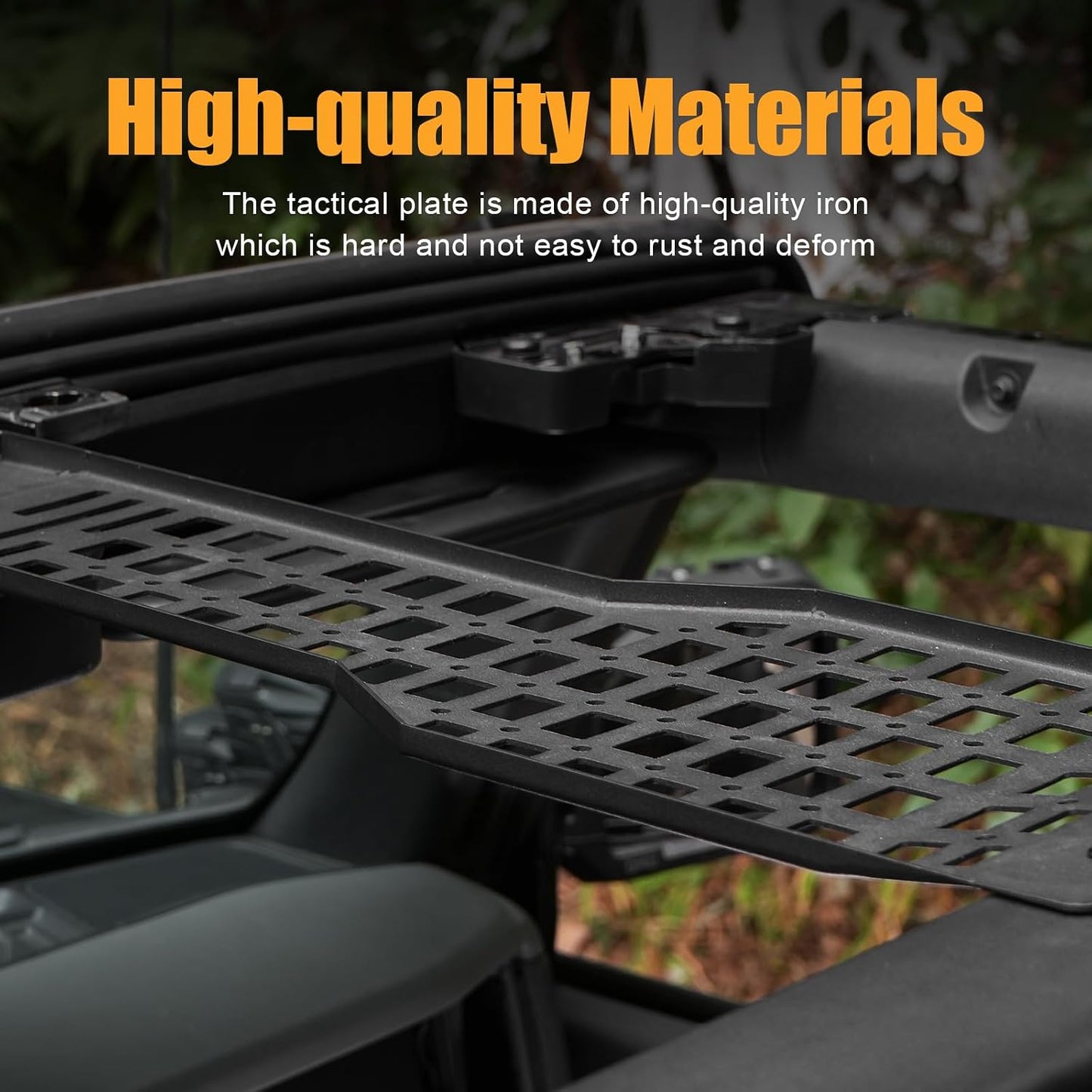 Maiker Roof Rack Molle Panel with Built-in LED Touch Light – Overhead Storage Compatible with Ford Bronco 4-Door 2021-2024 Hardtop & Soft Top, Off-Road Organizer Accessory