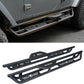 Running Boards Compatible with Jeep Wrangler JKU 2007-2018 4 Doors, 2-Stairs Stepped Drop Side Step Coated Black Carbon Steel Nerf Bars