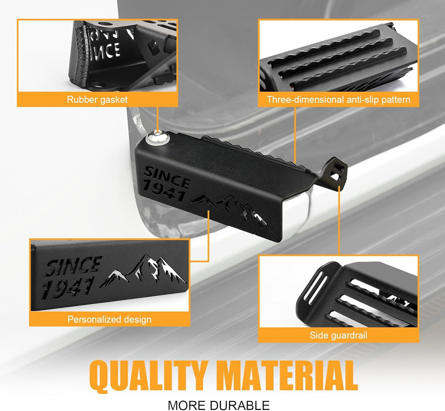Maiker 120° Upgraded Foot Pegs for for 2007-2026 Jeep Wrangler JK JL Gladiator JT Door Off Foot Rest Pedals