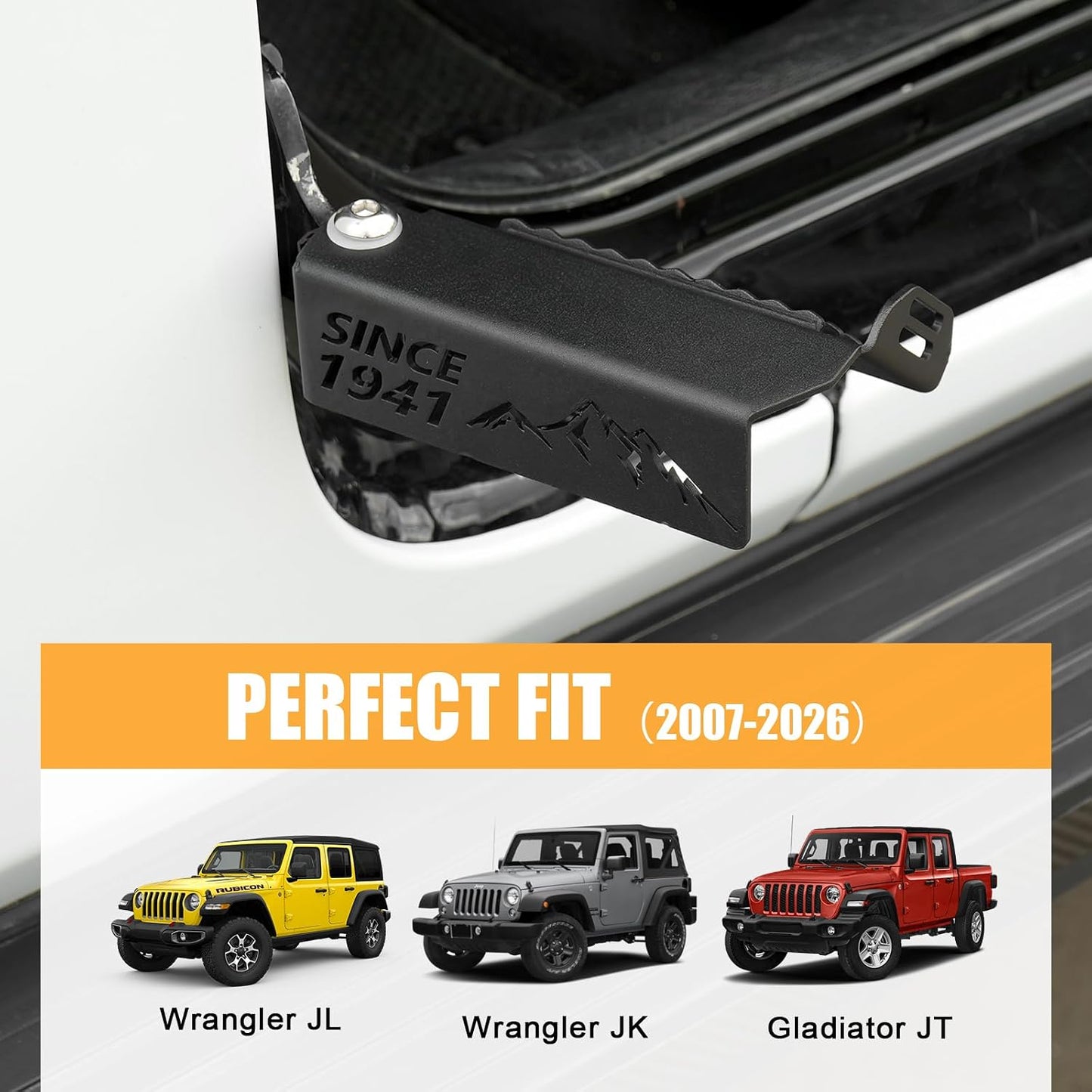 Maiker 120° Upgraded Foot Pegs for for 2007-2026 Jeep Wrangler JK JL Gladiator JT Door Off Foot Rest Pedals