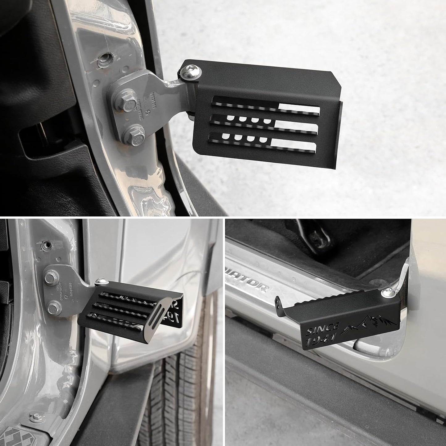 Maiker 120° Upgraded Foot Pegs for for 2007-2026 Jeep Wrangler JK JL Gladiator JT Door Off Foot Rest Pedals