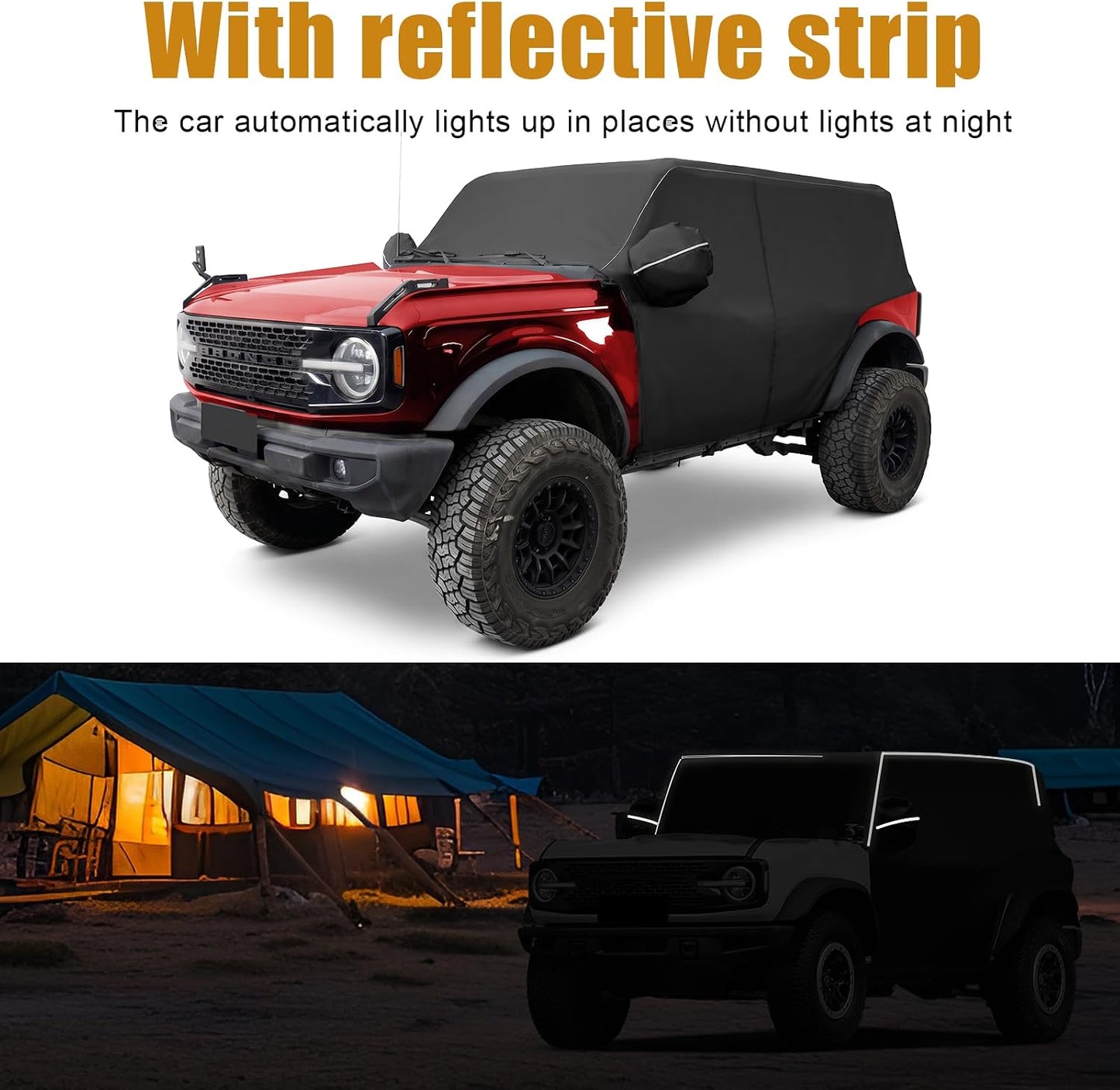 MAIKER Cab Cover for 2021-2026 Ford Bronco 4 Door, Waterproof 600D Oxford Car Cover All Weather Snow Sun Rain Cover