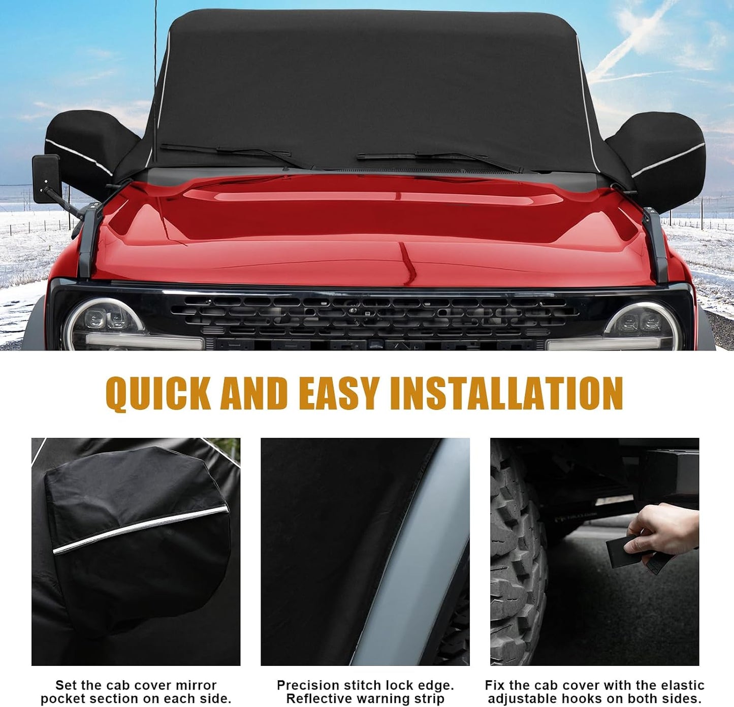 MAIKER Cab Cover for 2021-2026 Ford Bronco 4 Door, Waterproof 600D Oxford Car Cover All Weather Snow Sun Rain Cover