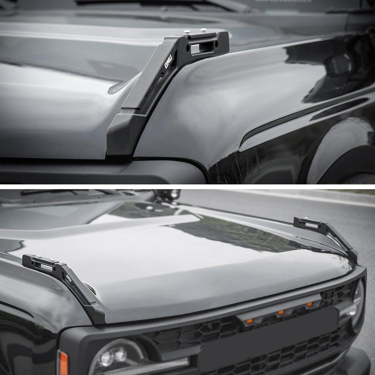 OMU Genesis Series Aluminum Limb Riser Engine Hood Trail Sights for 2021+ Ford Bronco, Expandable with Various Accessories