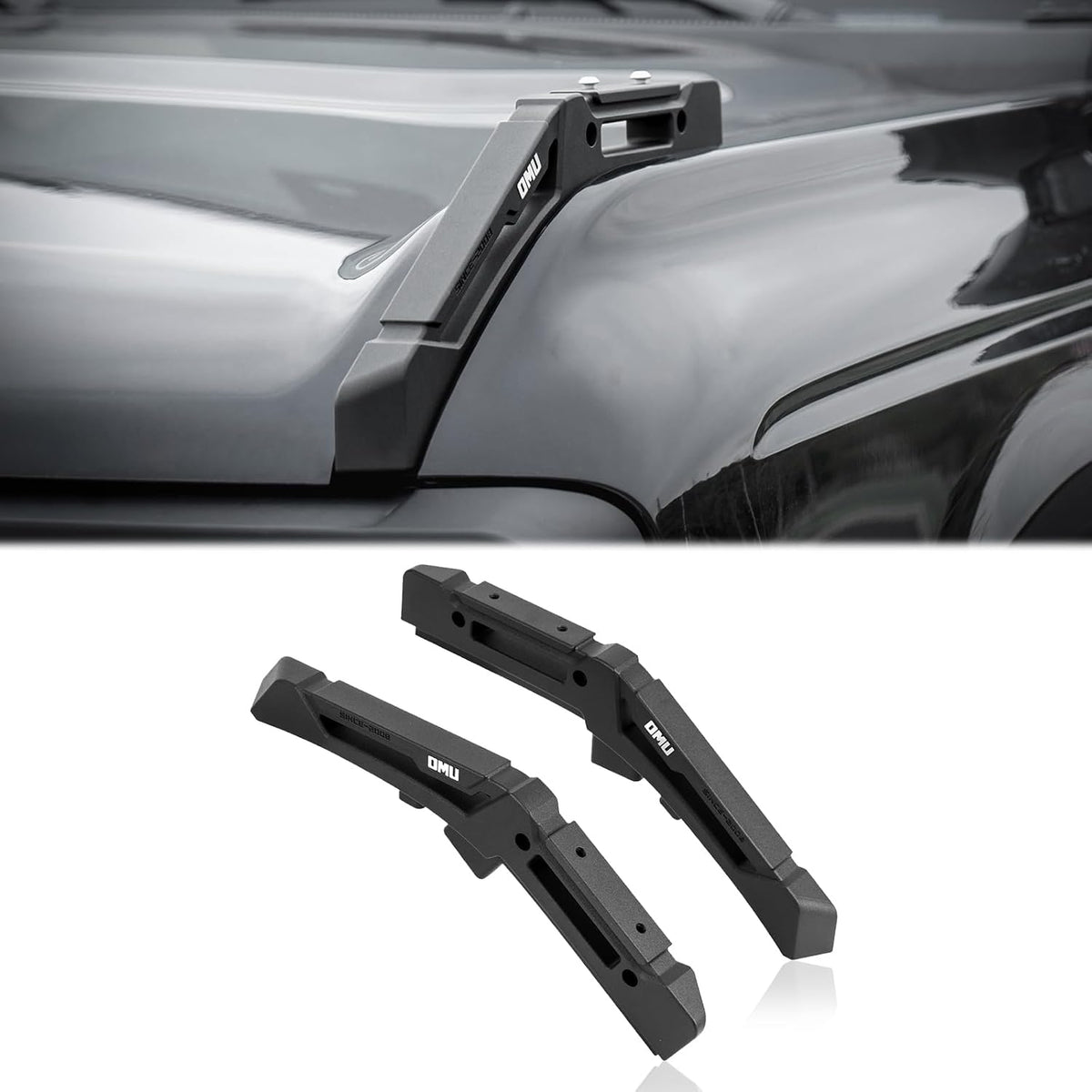 OMU Genesis Series Aluminum Limb Riser Engine Hood Trail Sights for 2021+ Ford Bronco, Expandable with Various Accessories