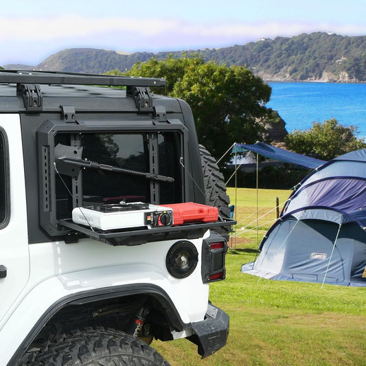 MAIKER Foldable Rear Window Storage Table MOLLE Panel for Jeep Wrangler JL 2018-2025 4 Doors