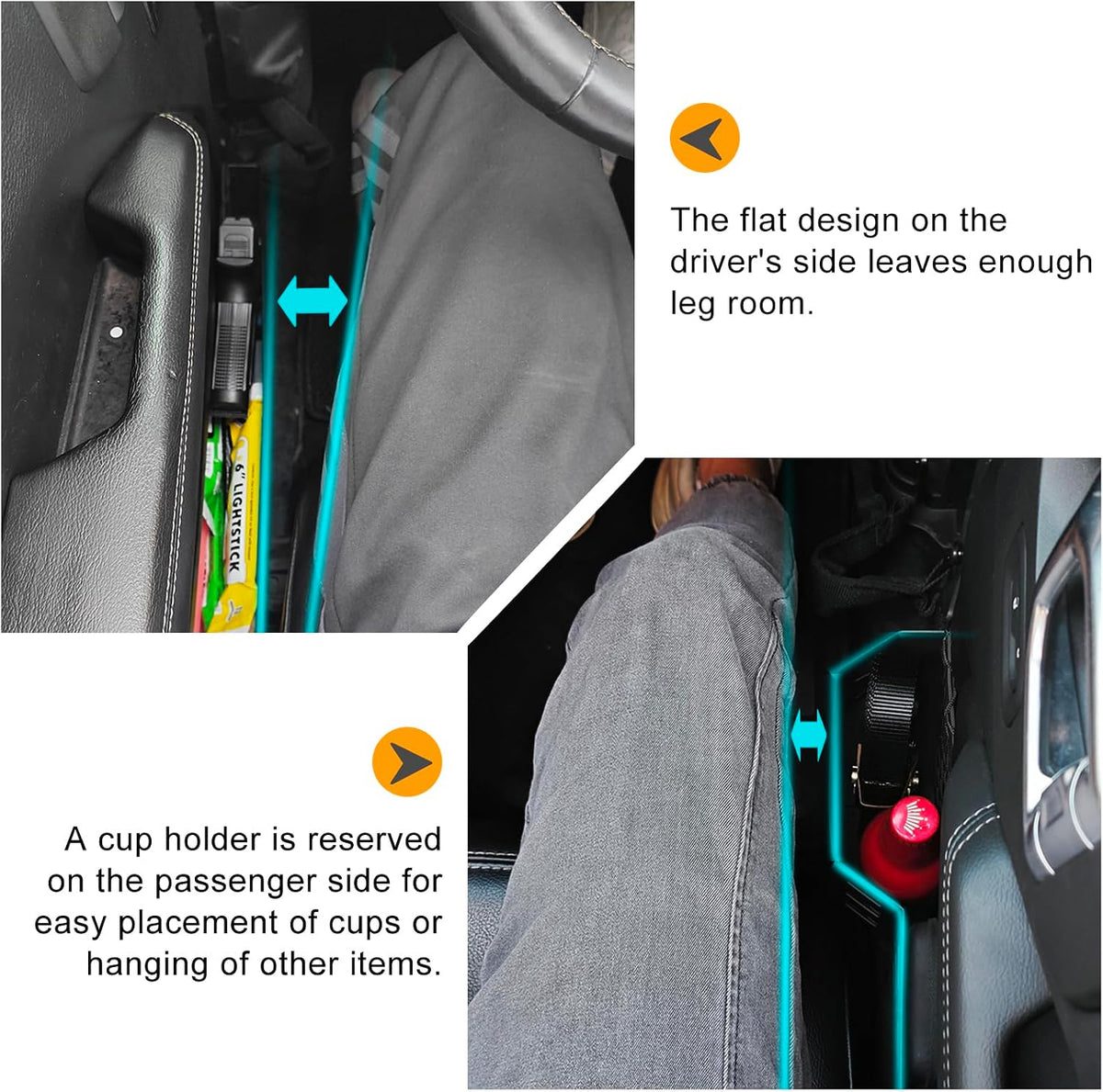 2 Pieces Metal Front Door Storage Box Side Insert Organizers Box for 2018-2024 Jeep Wrangler JL JLU 4XE & 2020-2024 Gladiator JT Replace Sagging Nets