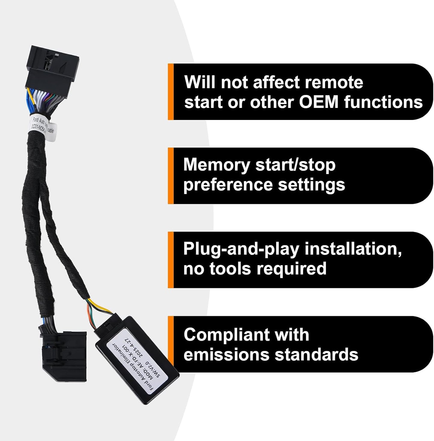 Maiker Auto Start Stop Eliminator for Ford Bronco/Bronco Sport/F150/Expedition/Ranger/Explorer/Maverick Automatic Stop Start Engine System Delete/Disable/Canceller Cancel Device Cable