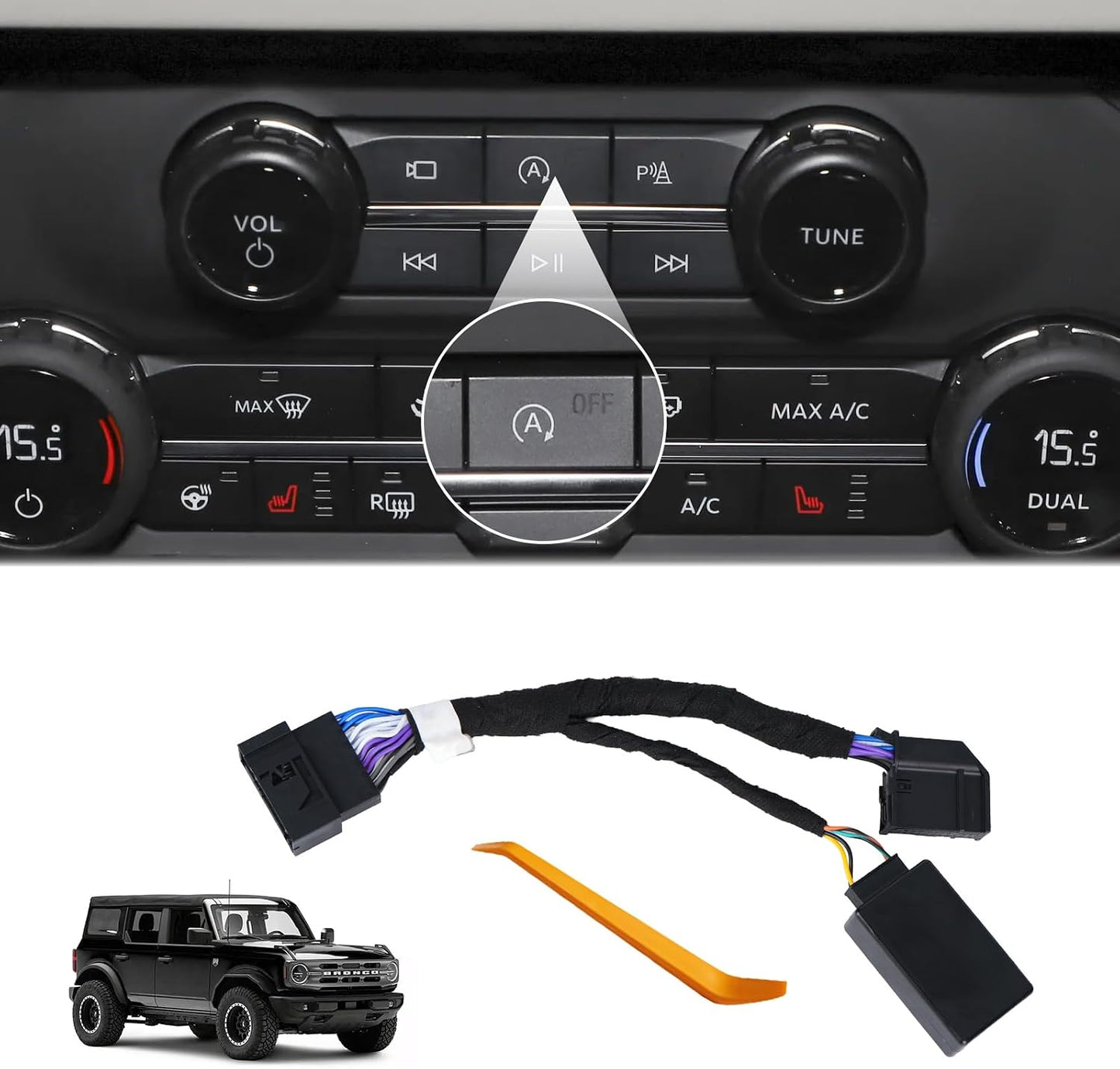 Maiker Auto Start Stop Eliminator for Ford Bronco/Bronco Sport/F150/Expedition/Ranger/Explorer/Maverick Automatic Stop Start Engine System Delete/Disable/Canceller Cancel Device Cable