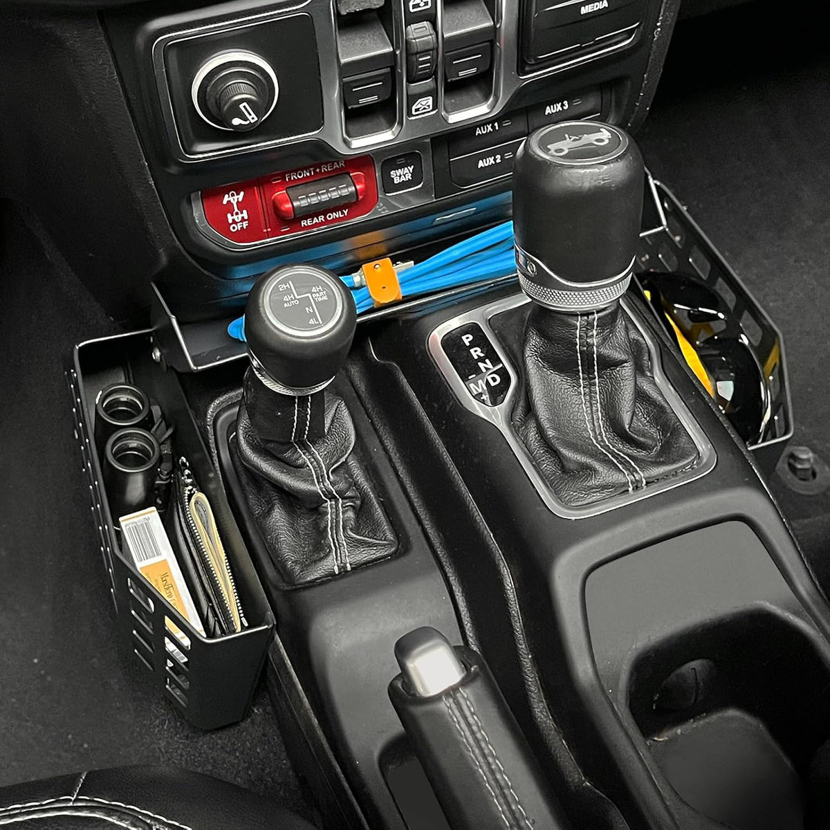 Tactical Center Console Gear Shift Storage Box Organizer for 2018-2025 Jeep Wrangler JL JLU Gladiator JT  (Only Fits Auto Transmission)