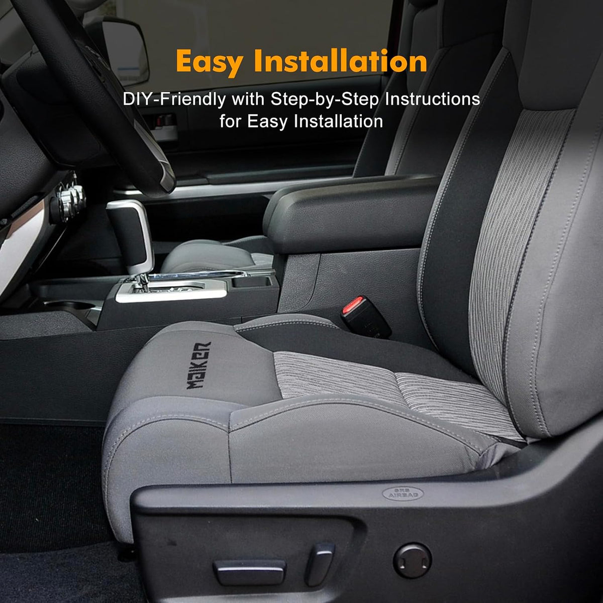 MAIKER OFF ROAD Driver / Passenger Seat Bottom Replacement Cover Compatible with Toyota Tundra 2014-2018