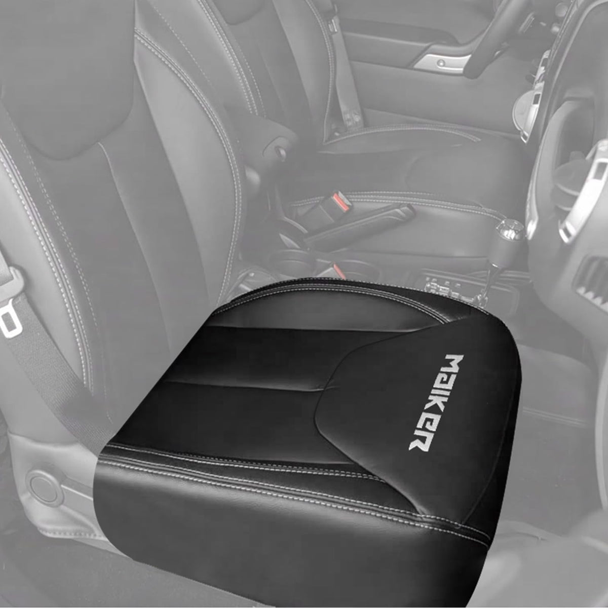 MAIKER Passenger / Driver Bottom Leather Seat Cover For 2007-2018 Jeep Wrangler JK