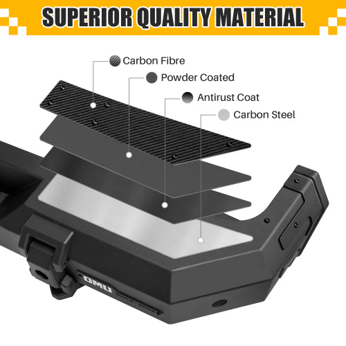 OMU Genesis Series Steel And Aluminum Rear Bumper For Jeep Wrangler JL 2018+