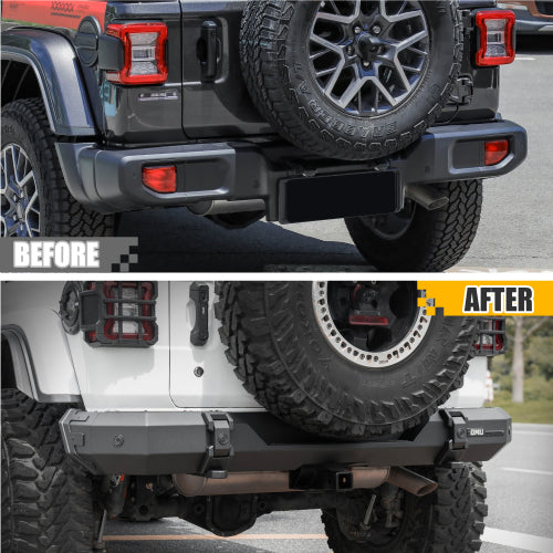 OMU Genesis Series Steel And Aluminum Rear Bumper For Jeep Wrangler JL 2018+
