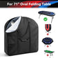 71" 84" Oval Foldable Poker Table Storage Bag  - Heavy Duty 600D Oxford Fabric with Cotton Cushioning Protection, Waterproof Poker Table Carrying Case with Waterproof Zipper, Side Pockets & Padded Shoulder Strap and Handles