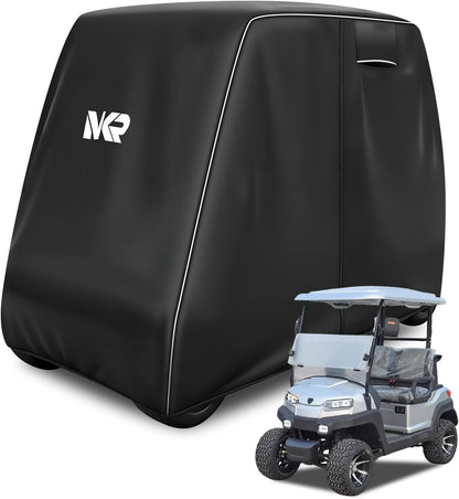 Maiker 600D Golf Cart Cover for 2/4/6 Passengers EZGO Yamaha Club Car, UV & Windproof with Reflective Stripes