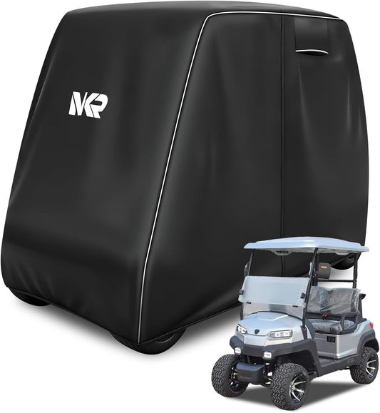 Maiker 600D Golf Cart Cover for 2/4/6 Passengers EZGO Yamaha Club Car, UV & Windproof with Reflective Stripes
