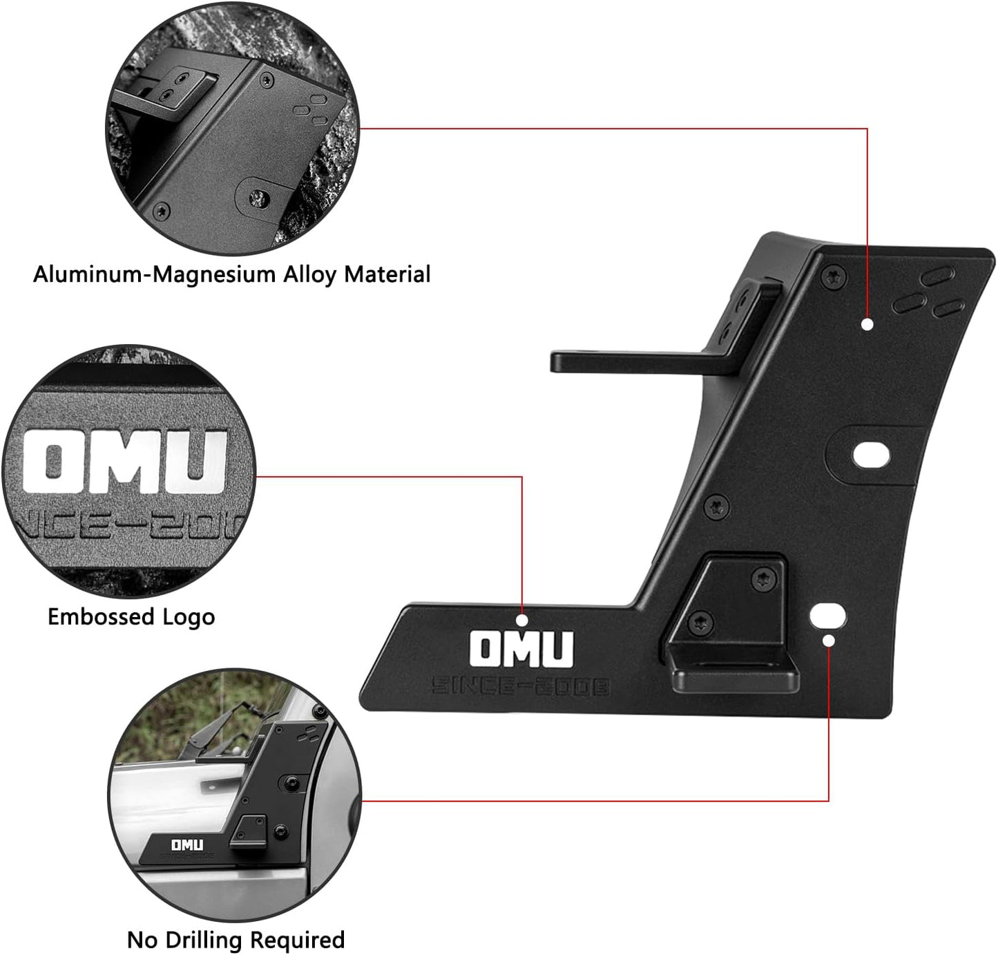 OMU Genesis Series A-Pillar Light Mounting System Compatible with 2017-2018 Jeep Wrangler JK Models, Auxiliary Light mounting Bracket