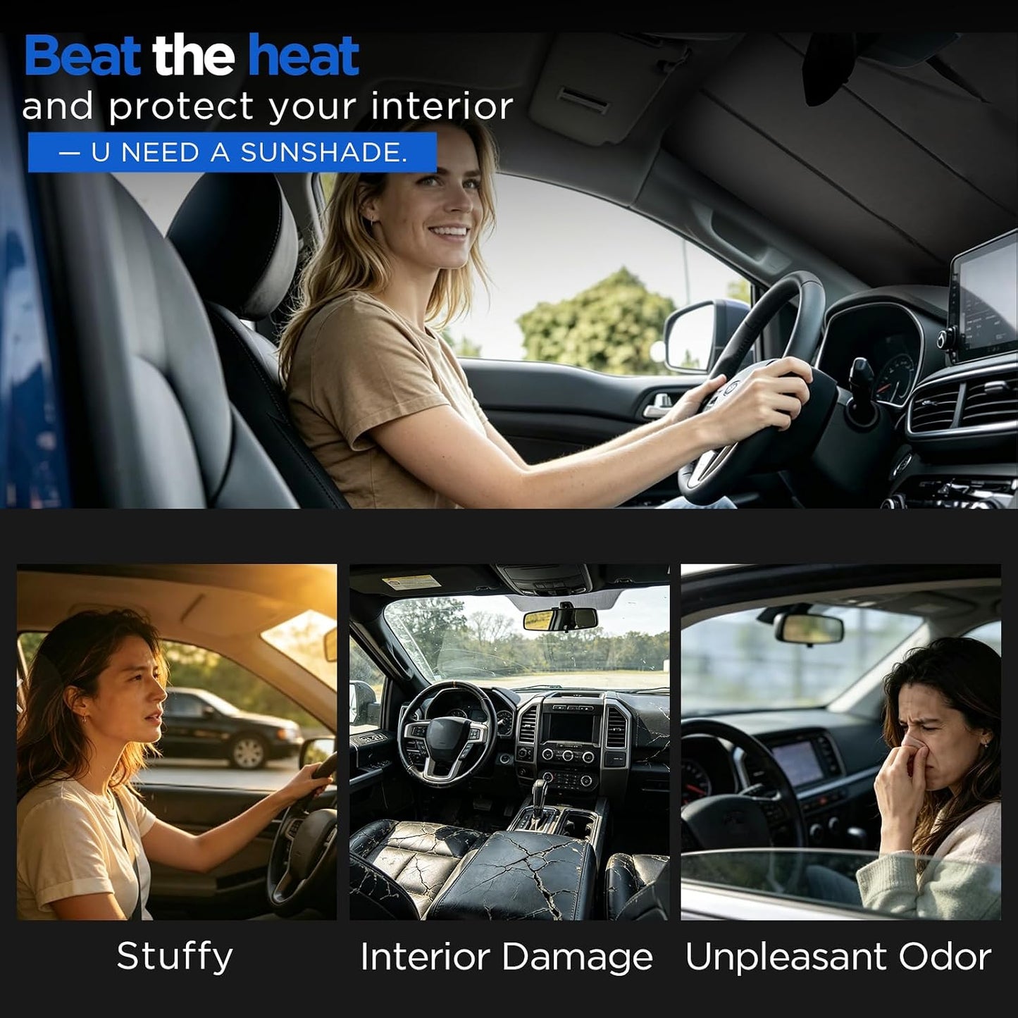 Maiker Windshield Sun Shade for Ford F150 2015-2020,UV & Heat Protector for Front Window
