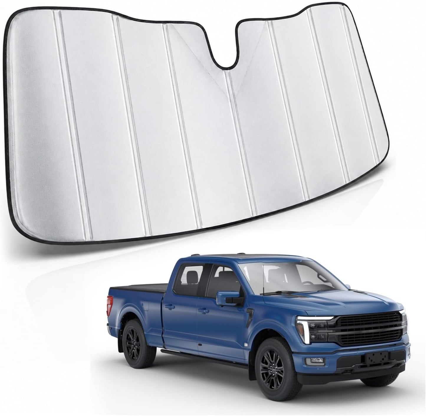 Maiker Windshield Sun Shade Compatible with Ford F150 2021-2026 Front Window Sunscreen Sunshade