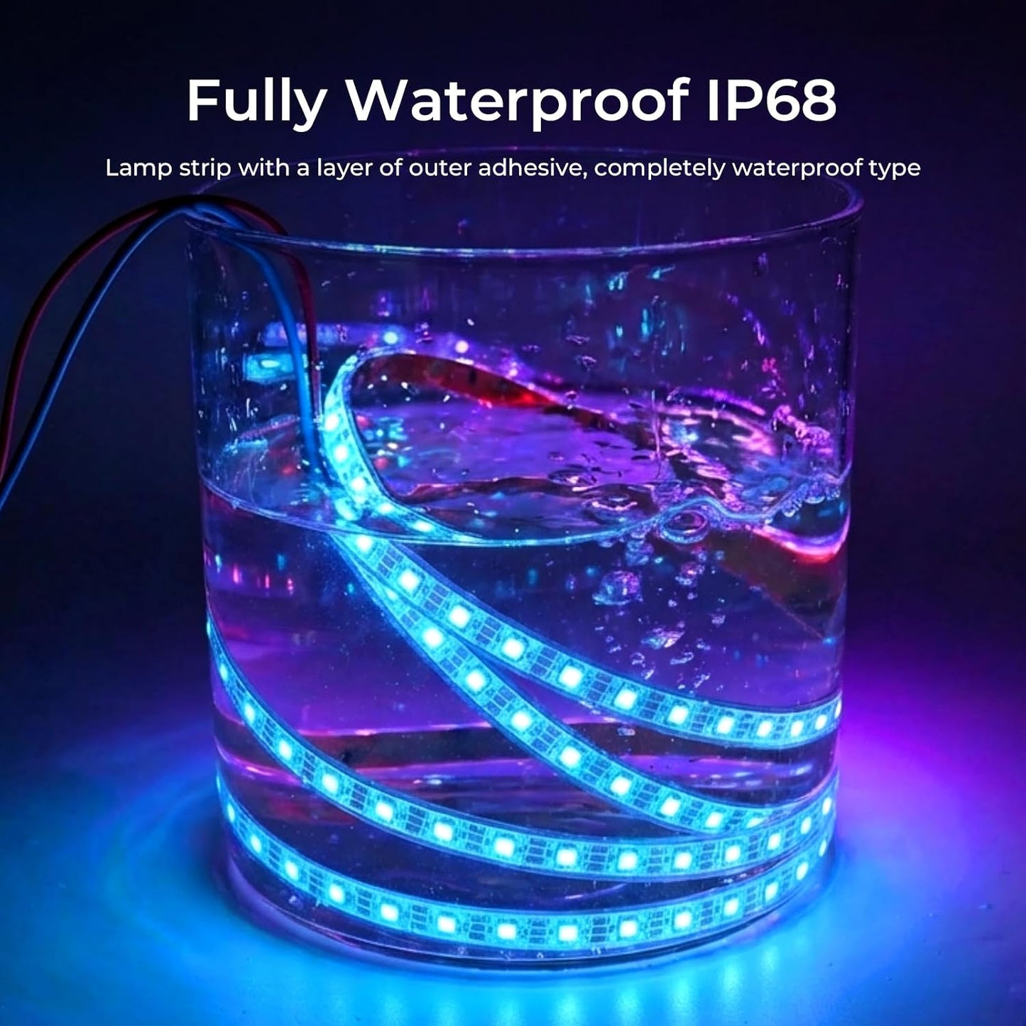 USB Powered Golf Cart Canopy Multicolor LED Strip Lights with Remote/APP Control, IP68 Waterproof Golf Cart Roof Light for EZGO Yamaha Club Car Boat